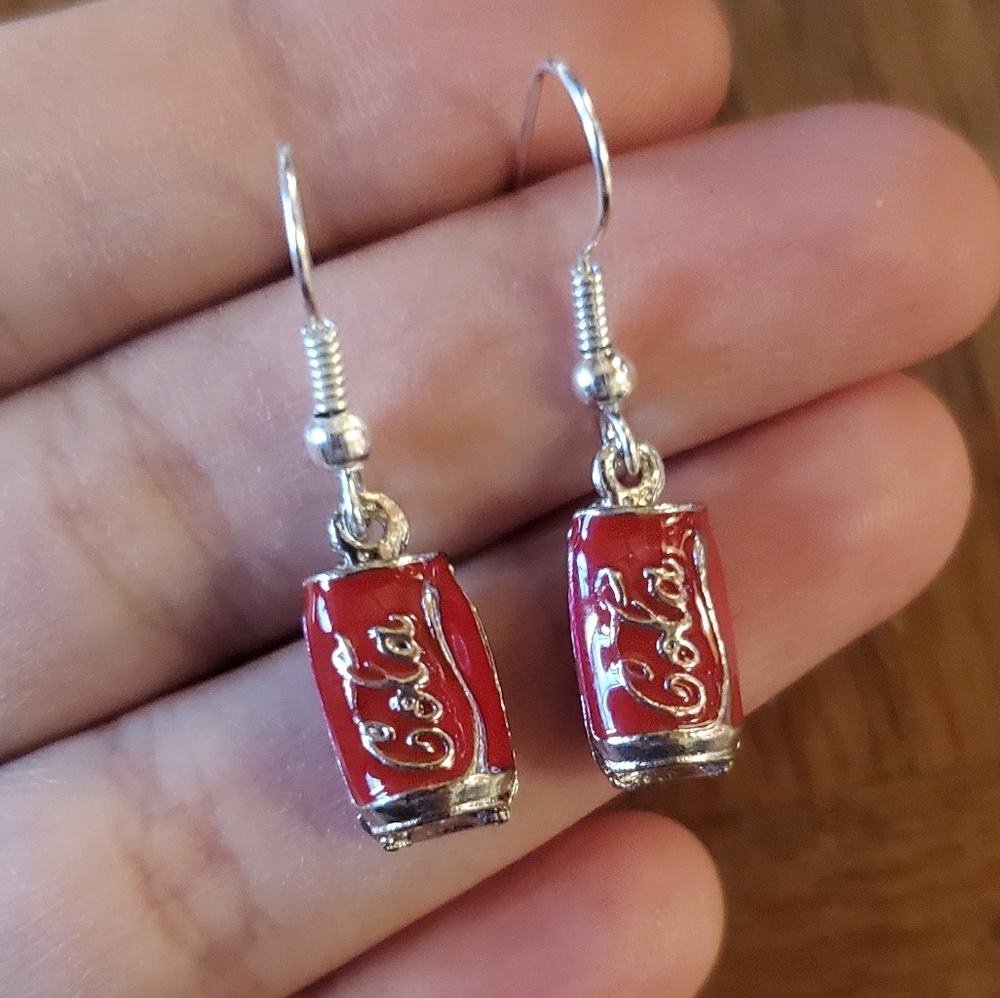 NWOT Tiny Coca Cola Earrings - Picture 4 of 7